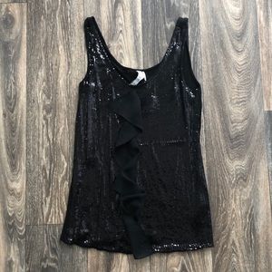 Black sequined tank top